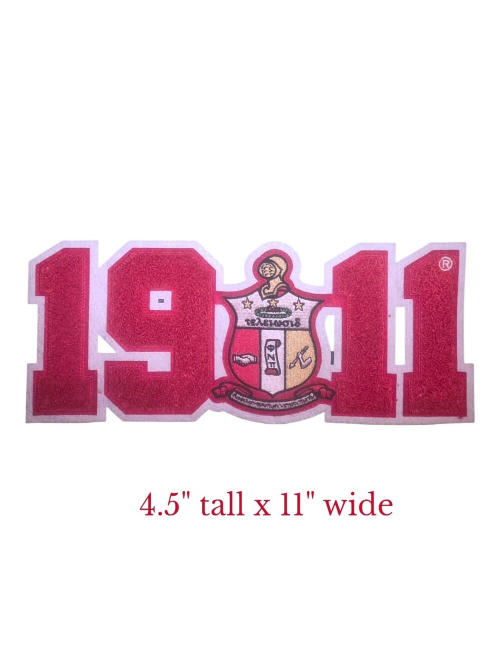 Large Kappa Alpha Psi (ΚΑΨ) Fraternity 1911 3D Chenille Iron-on patch 11 inches
